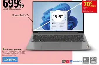 Carrefour Lenovo Ordinateur Portable offre