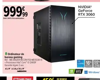 Carrefour Ordinateur de Bureau Gaming offre