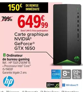 Carrefour Hp Ordinateur de Bureau Gaming offre