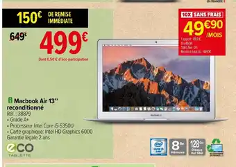 Carrefour Macbook Air 13 Reconditionné offre