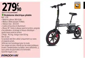 Carrefour Draisienne Electrique Pliable offre