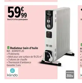 Carrefour Radiateur Bain d'huile offre