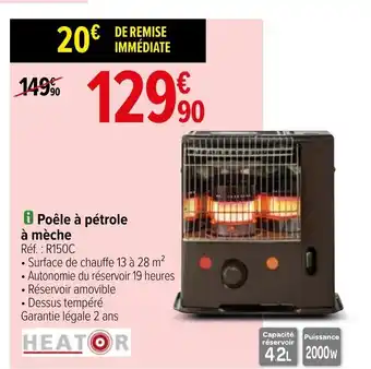 Carrefour Poêle à pétrole à mèche offre