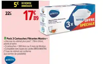 Carrefour Pack 3 Cartouches Filtrantes Maxtra offre