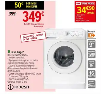 Carrefour Indesit Lave Linge offre