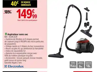 Carrefour Electrolux Aspirateur Sans Sac offre