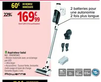 Carrefour Rowenta Aspirateur Balai offre