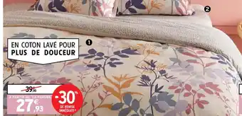 Intermarché Parure Housse de Couette 2 Personnes Avec 2 Taies d'Oreiller Domédia offre