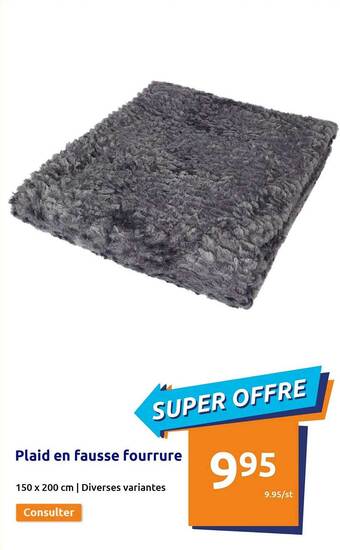 Action Plaid en fausse fourrure offre