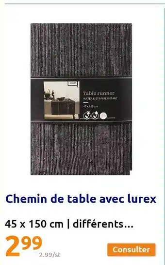Action Chemin de table avec lurex offre