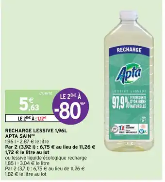 Intermarché Recharge Lessive 1,96L Apta Sin offre