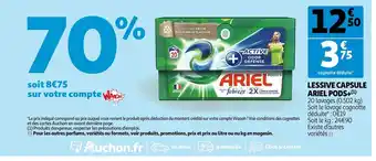 Auchan Lessive Capsule Ariel Pods+ offre