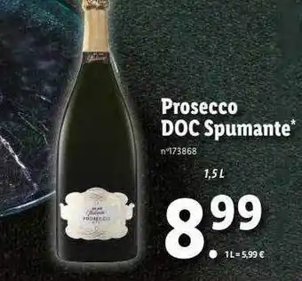 Lidl Prosecco doc spumante offre
