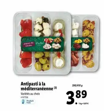 Lidl Antipasti à la méditerranéenne offre