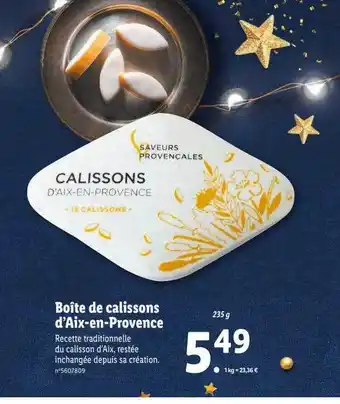 Lidl Boîte de calissons d'aix-en-provence offre