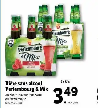 Lidl Bière sans alcool perlembourg & mix offre
