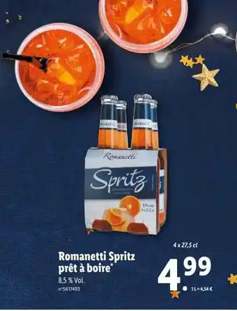 Lidl Romanetti spritz prêt à boire offre