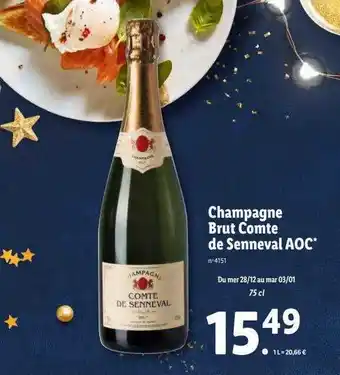 Lidl Champagne brut comté de senneval aoc offre