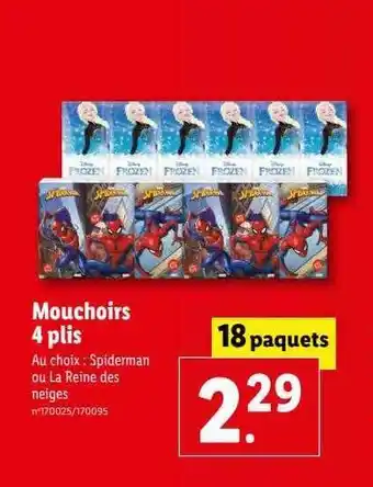 Lidl Mouchoirs 4 plis offre