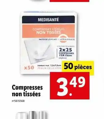 Lidl Compresses non tissées offre