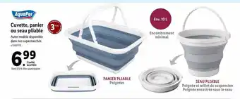 Lidl Cuvette, panier ou seau pliable aquapur offre