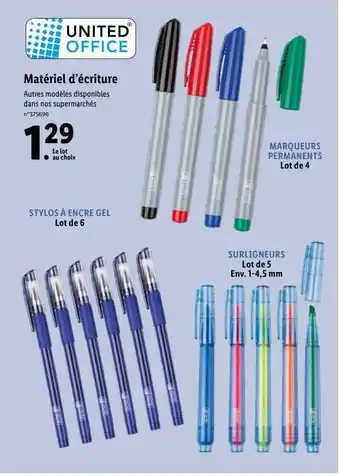 Lidl Matériel d'écriture offre