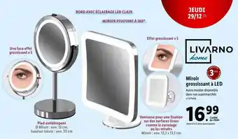 Lidl Miroir grossissant à led livarno home offre