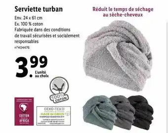 Lidl Serviette turban offre
