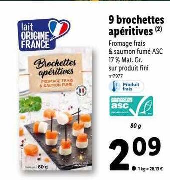 Lidl 9 brochettes apéritives offre