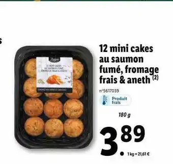 Lidl 12 mini cakes au saumon fumé, fromage frais & aneth deluxe offre
