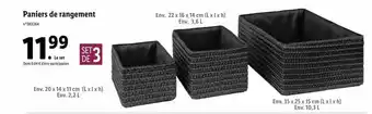 Lidl Paniers de rangement offre