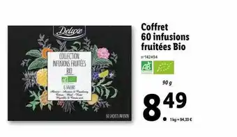 Lidl Coffret 60 infusions fruitées bio deluxe offre
