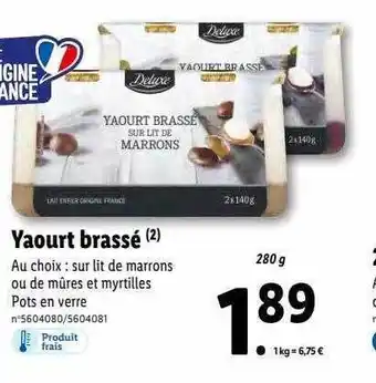 Lidl Yaourt brassé deluxe offre