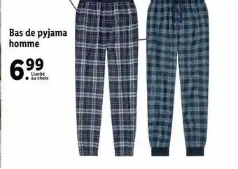 Lidl Bas de pyjama homme offre