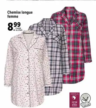 Lidl Chemise longue femme offre