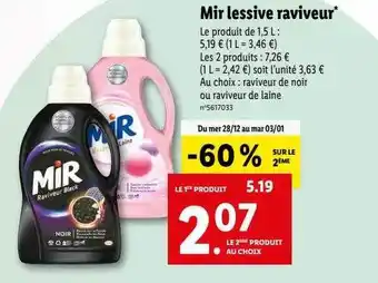 Lidl Mir lessive raviveur offre