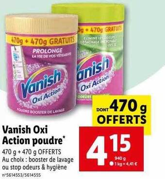 Lidl Vanish oxi action poudre offre