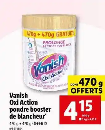 Lidl Vanish oxi action poudre booster de blancheur offre