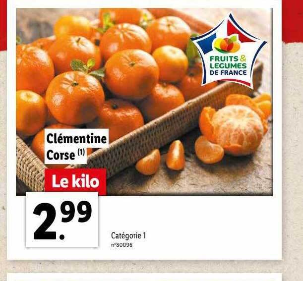 Promo Clémentine corse chez Lidl