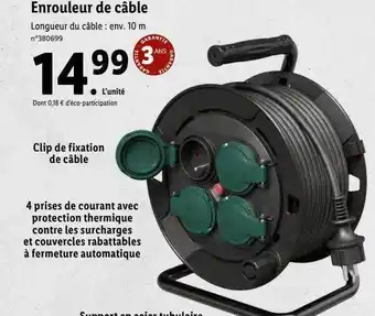 Lidl Enrouleur de câble parkside offre