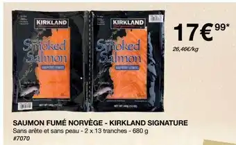 Costco Saumon fumé norvège - kirkland signature offre