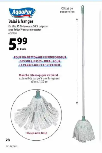 Lidl Balai à franges aquapur offre