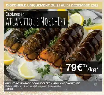 Costco Queues de homard décongelées - kirkland signature offre