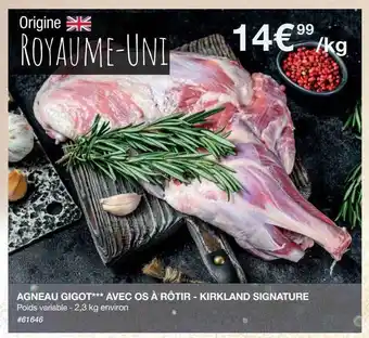 Costco Agneau gigot***avec os à rôtir - kirkland signature offre