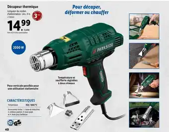 Lidl Décapeur thermique parkside offre