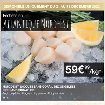 Costco Noix de st jacques sans corail décongelées kirkland signature offre