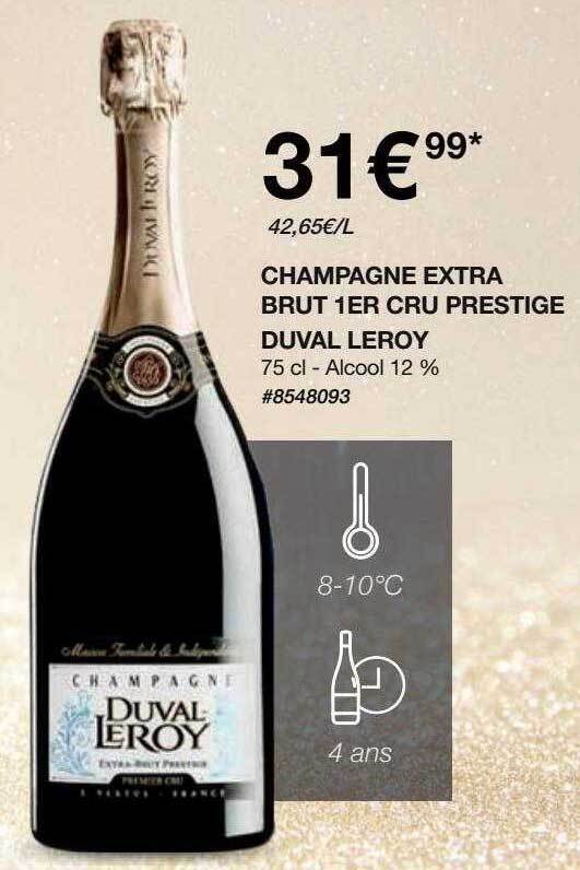 Promo Champagne extra brut 1er cru prestige duval leroy chez Costco