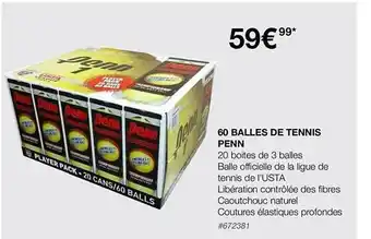 60 balles de tennis penn