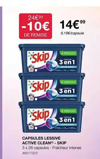 Costco Capsules lessive active clean - skip offre