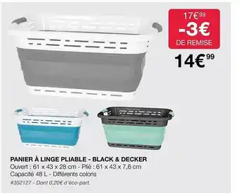 Costco Panier à linge pliable - black & decker offre
